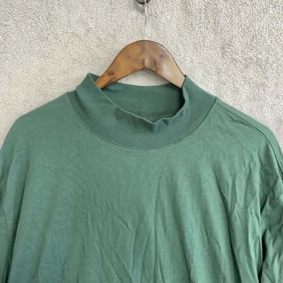 NWOT Lands' End Men's XXL Long Sleeve Green Mock Neck T-Shirt Cotton - Picture 7 of 8